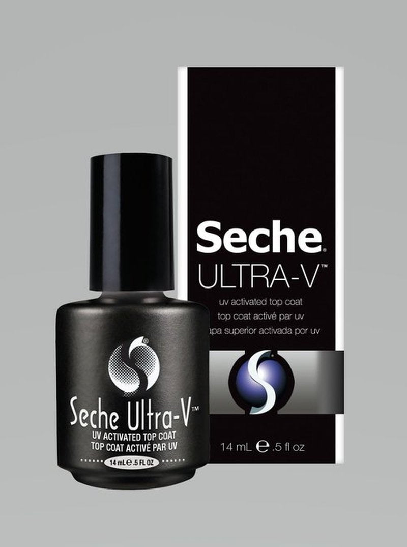 Seche Ultra-V UV Gel Top Coat Nail Polish - Quick-Dry, Long-Wearing Clear Gel for Salon & Home Use | 0.5 fl oz