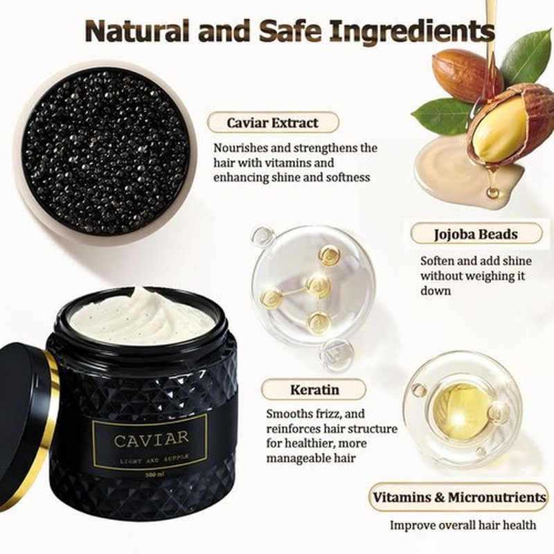 Caviar Bloom Hair Mask - Deep Repair Treatment with Caviar Extract | 16.9 fl. oz. for Intense Moisture & Frizz Control