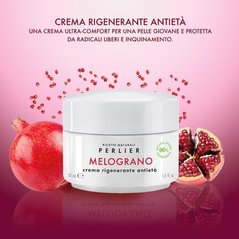 Perlier – Pomegranate Revitalizing Anti-Aging Face Cream, 1.6 fl oz, Bio-Fermented Pomegranate with Vitamins C & E, Hydrating and Protective Formula, Alcohol-Free, Boosts Radiance and Skin Vitality