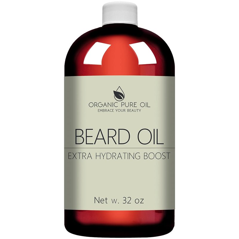 Unscented Beard Oil - Natural Hydrating & Conditioning Blend for Facial Hair - 32 oz | Promotes Growth & Silky Smoothness - Jojoba & Argan