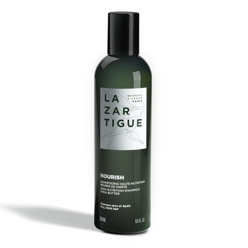 Lazartigue Nourish Shampoo - Intense Hydration with Shea & Babassu Butters | Vegan & Sulfate-Free, 8.4 Fl Oz