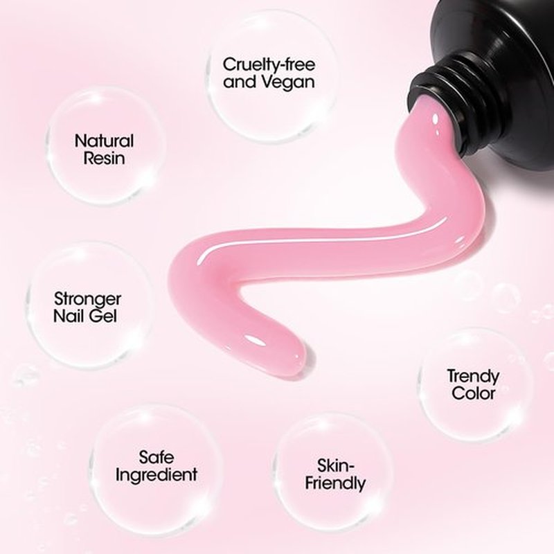 GELLEN Poly Nail Gel Builder for Nail Extension Nail Strengthener, 60 g 06 Natural Pink Poly Gel Trendy Nail Art Design for 3D Nail Molder Beauty Gift for Salon Manicure Easy DIY at Home