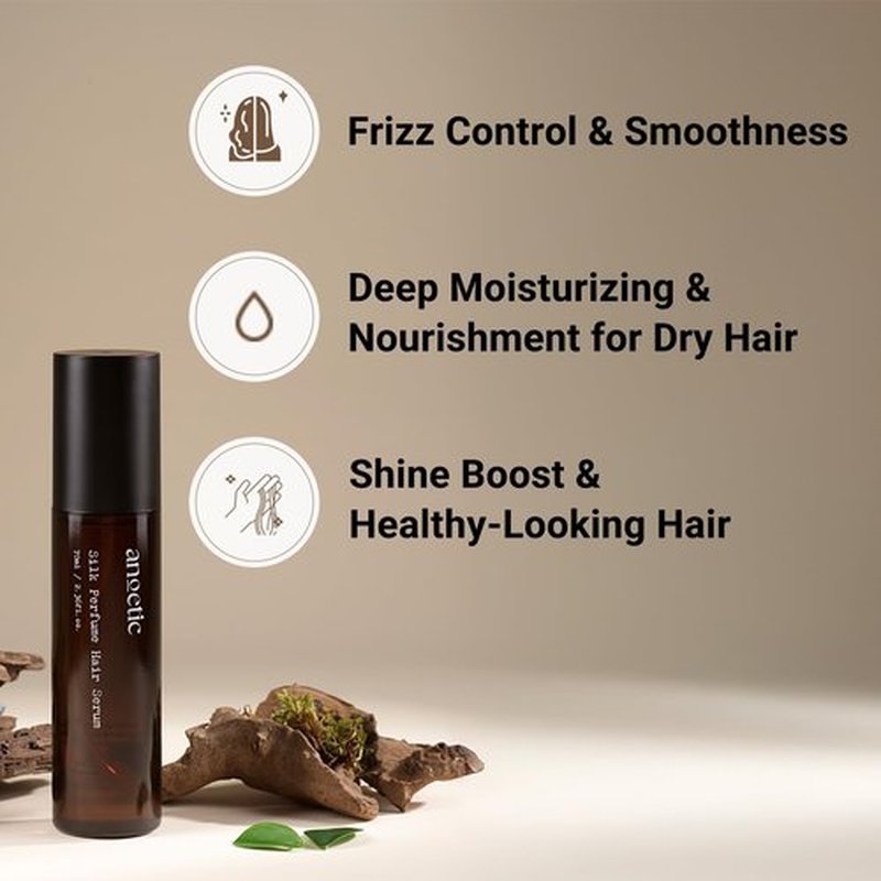ANOETIC Silk Oil Serum for Frizzy and Damaged Hair | Silk Perfume Hair Serum | Korean Hair Care For Frizz Control and Split End Care