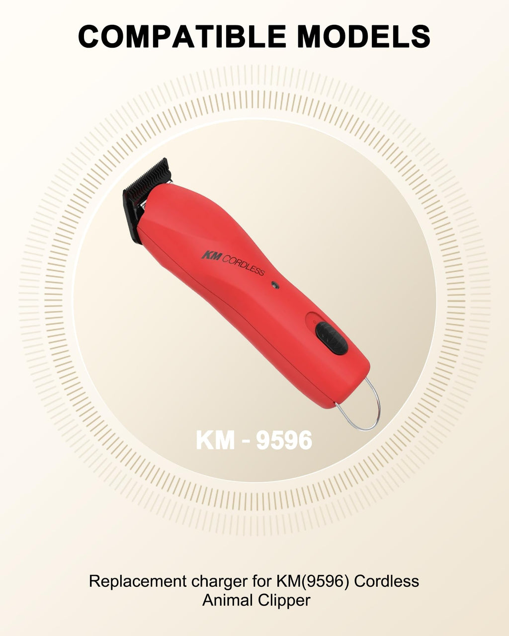 VHBW 12V 2A Charger Cord for Wahl KMC+ Pet Cordless Clipper, KM Cordless