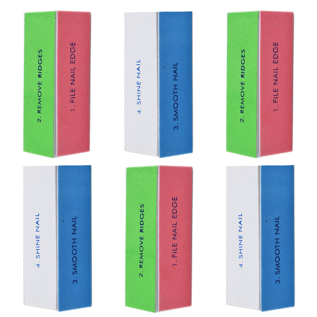 WEILUSI 4 Ways Nail Buffer Block Nail Files and Buffers, Nail Shine Buffers Blocks Files Sanding Polisher Smooth & Buff & Shine Manicure Buffer Tools Kit for Nail Art Care 6PCS