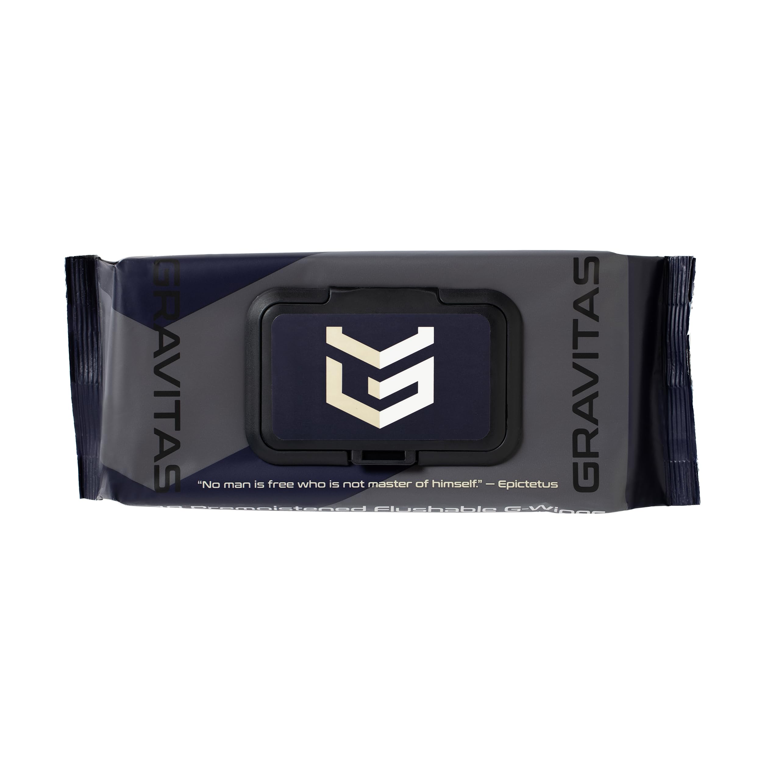 Gravitas G-Wipes: Flushable Wipes for Men - 48 Extra-Large Unscented Wipe, Pre-Moistened, Vitamin E & Aloe Vera, Biodegradable, Body Hygiene, for Daily Use, Resealable Hard Top