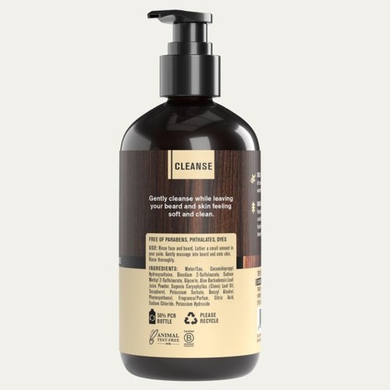 Every Man Jack Beard + Face Wash - Vanilla & Cedar Fragrance - Cleans & Softens Your Beard and Skin - Naturally Derived w/Aloe and Glycerin- 6.7 fl oz - 2 Pack