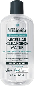 Skiennix Korean Micellar Water Makeup Remover - Charcoal Hydrating Toner & Cleanser, 8 oz