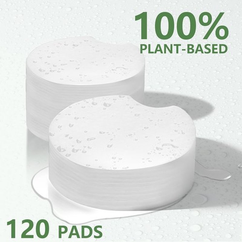 AVVA VISION Super Gentle Makeup Remover Wipes Sensitive Skin Eye Makeup Removal Pads Facial Cleansing Plant-Based Fibers, 120 Wipes