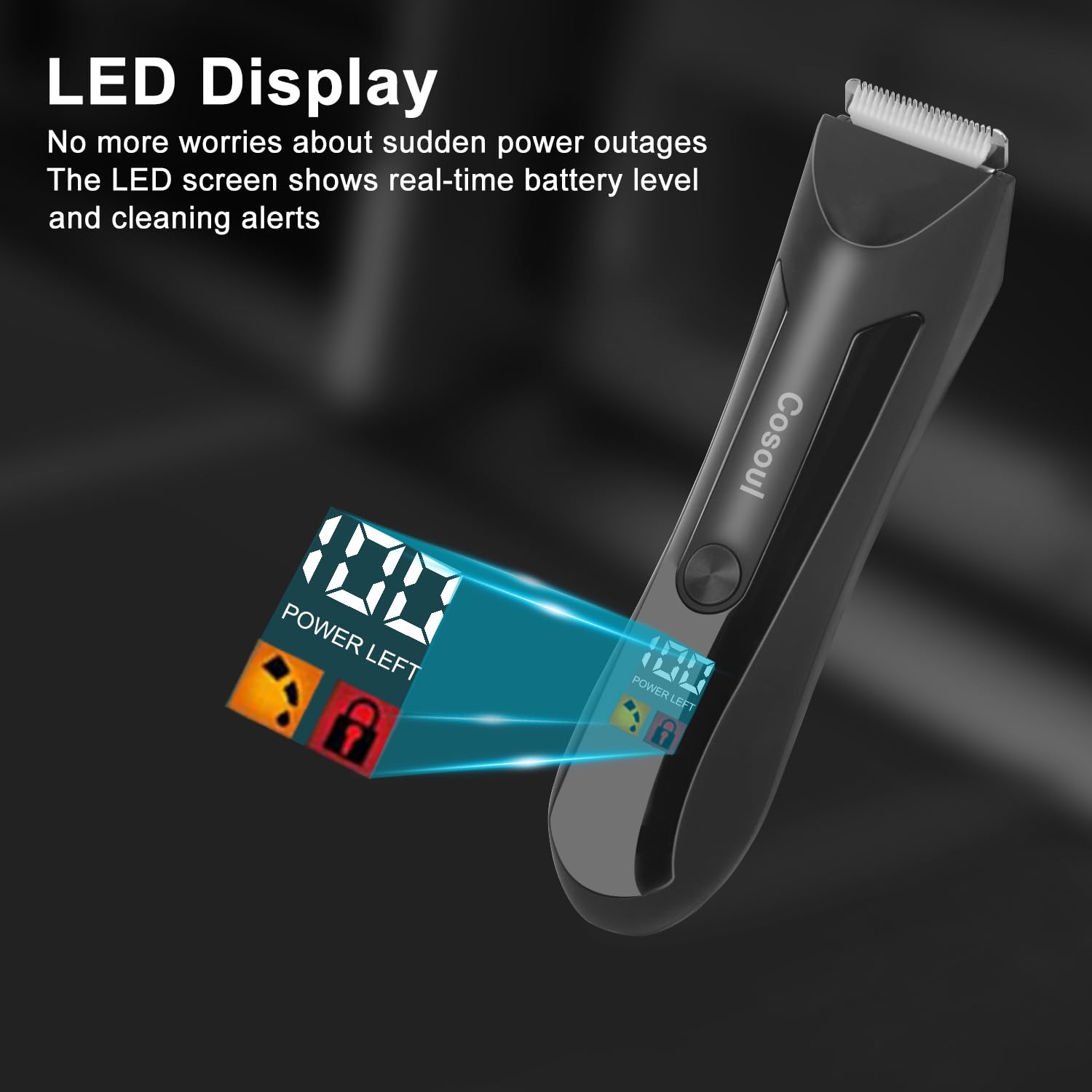 COSOUL Body Hair Trimmer for Men Professional, Electric Shaver for Pubic Hair, Chest, Legs, Compact Ball Trimmer Waterproof, Rechargeable USB C