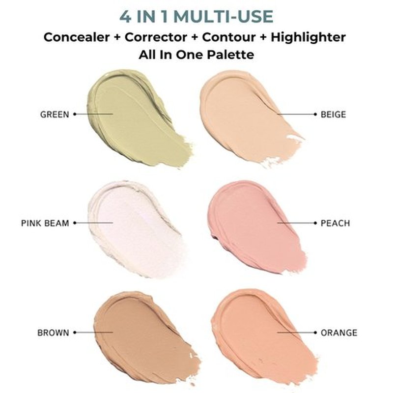 **About Tone Multi Palette - All-In-One Concealer, Corrector & Highlighter | Buildable, Long-Lasting Coverage**