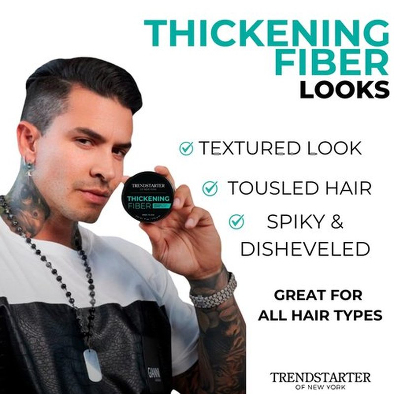 TRENDSTARTER Thickening Fiber Pomade - Medium Hold & Matte Finish - 4oz Water-Based Hair Clay