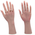 BodhiTCM Silicone Female Hand Realistic,Lifelike for Manicure Practice,Jewelry Display, Accessory Display Photography, Film Props, Etc with Acrylic Nails (2, Ivory White)