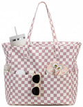LEDAOU Beach Bag Waterproof Sandproof Women Beach Tote Pool Bag with Zipper for Swim Gym Grocery Travel with Wet Pocket