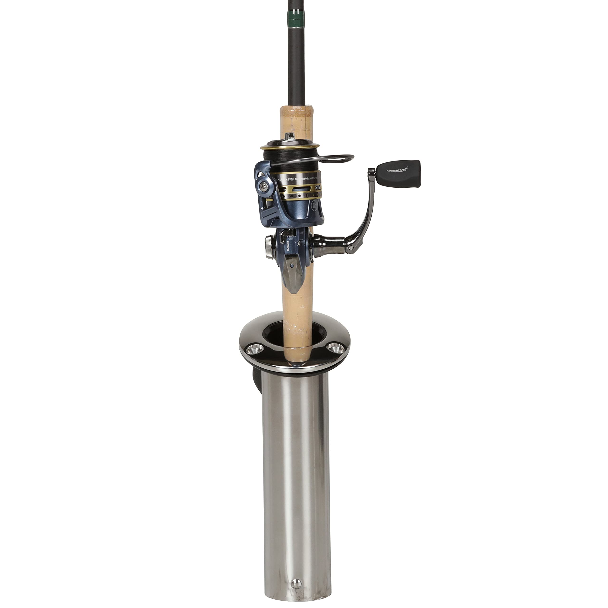 Attwood 66364-7 Stainless Steel Flush Mount Rod Holder, 2-Inch Diameter, 7 ½ Inches Long, 0-Degree Top Flange, Open Base End