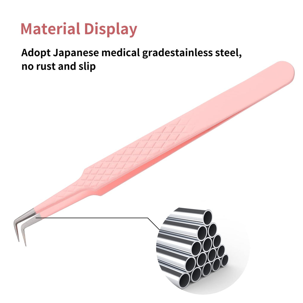 Lash Extension Tweezers Volume Lash Tweezers 90 Degree Tweezers for Eyelash Extensions Precision Lash Fan Tweezers Eyelash Extension Supplies for Light Volume or Mega Volume Fans