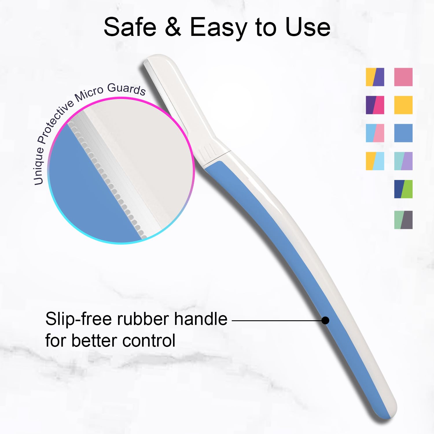 THURLADY Dermaplane Razor, Eyebrow & Facial Razor, 9 ct, Aegean Frost
