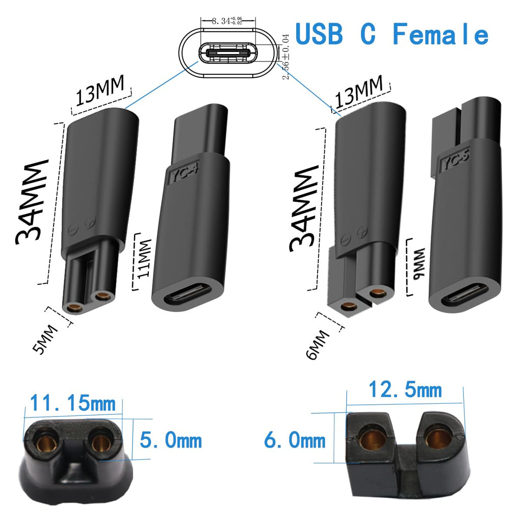 rgzhihuifz 10PCS USB C Power Cord Replacement Charger USB Adapter Compatible with a Variety of Electric Hair Clippers, Beard Trimmers, Shavers, Desk Lamps,Purifiers, HQ8505 Charging Cable