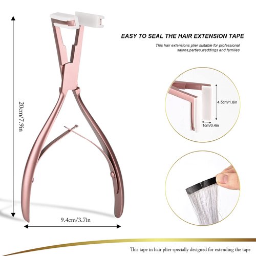 EHDIS Tape in Hair Extensions Pliers Stainless Steel Flat Surface Extensions Tape Sealing Clamp Pliers Tool