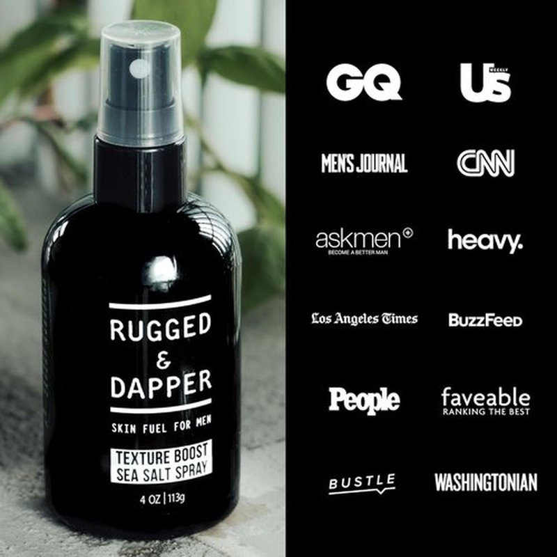 RUGGED & DAPPER Sea Salt Spray for Men - 4 oz | Adds Body & Fullness, Enhances Texture, Ocean Fresh Scent