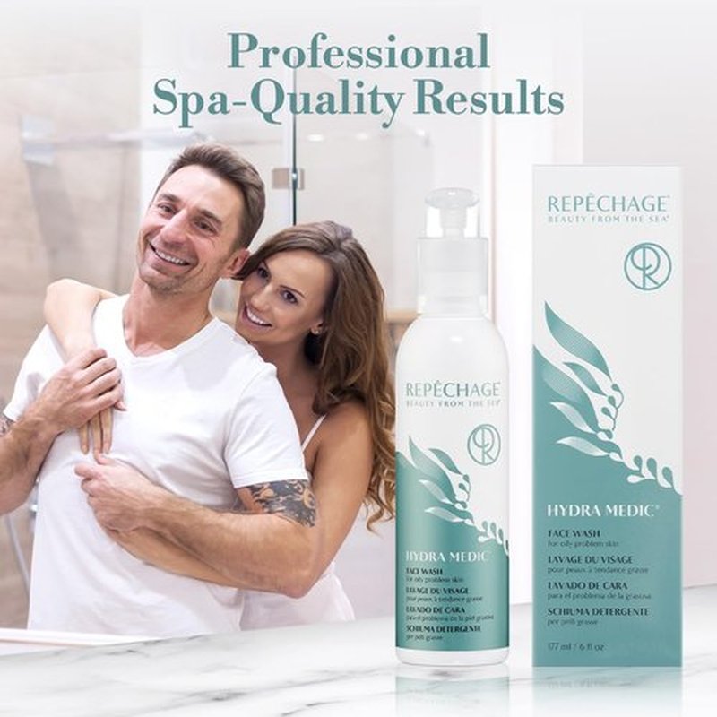 Repechage Hydra Medic Exfoliating Face Wash - Gentle Daily Foaming Cleanser for Oily Skin | 6 fl oz