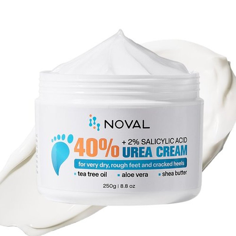 NOVAL Urea Foot Cream 40% with 2% Salicylic Acid, 8.8 OZ Value Size for Dry Cracked Heels, Calluses, Feet, Hands, Elbows & Knees