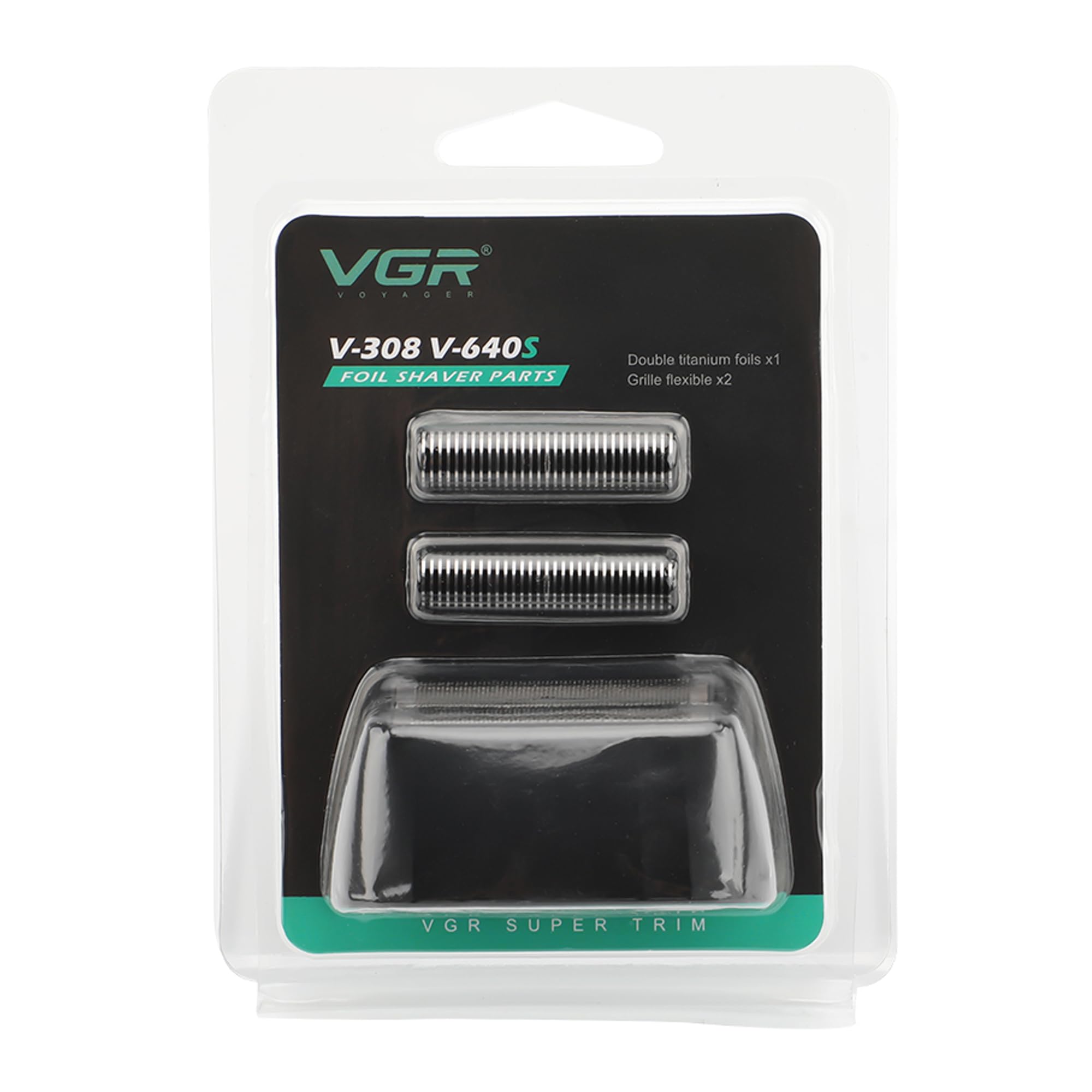VGR 308/640S Foil Shaver Replacement Head, Electric Shaver Replacement Foil and Cutters Set, Double Titanium Foil Floating Blade, 1 Pack