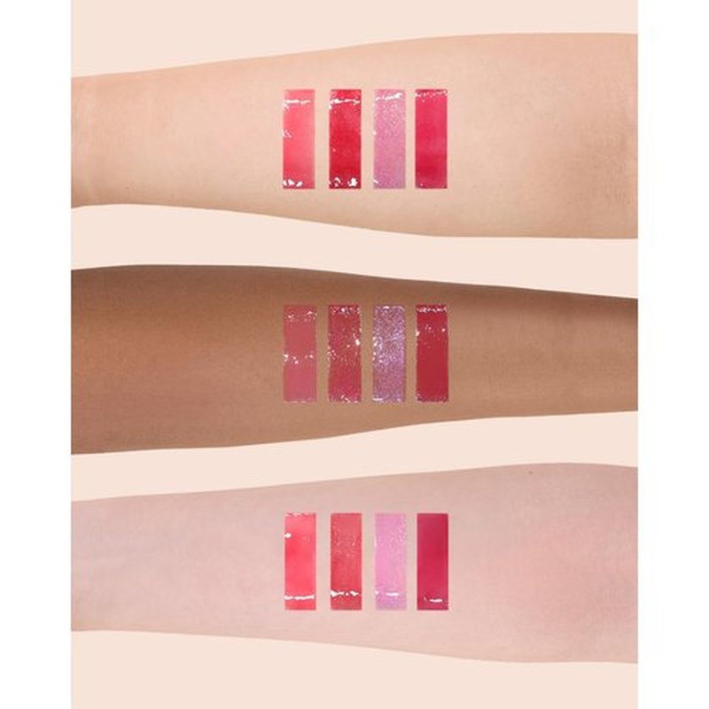 Flower Knows Violet Strawberry Rococo Glowy Lip Gloss,Moisturizing Baby Pink Plumping Lip Oil,Hydrating Lip Tint for Girls&Women,Vegan & Cruelty-Free,0.12 Fl Oz(G01 Strawberry Macaron)