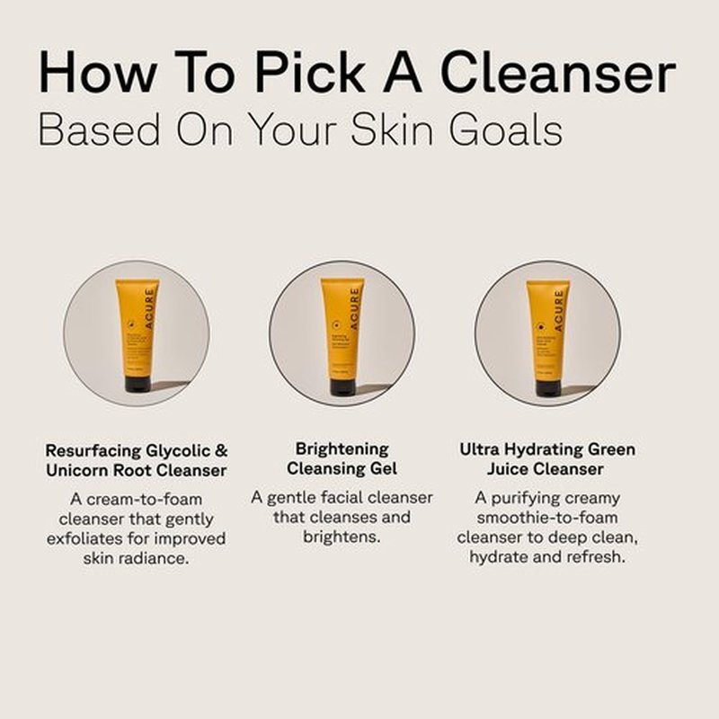 Acure Ultra Hydrating Green Juice Face Cleanser - Superfood Formula for Clean Skin | 4 Fl Oz