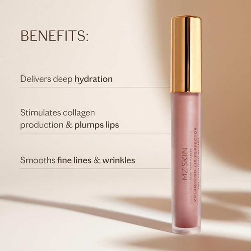 MZ SKIN Volumising Lip Perfector - Peptide Plumping Lip Gloss with Hyaluronic Acid & Mint | 0.10 fl oz