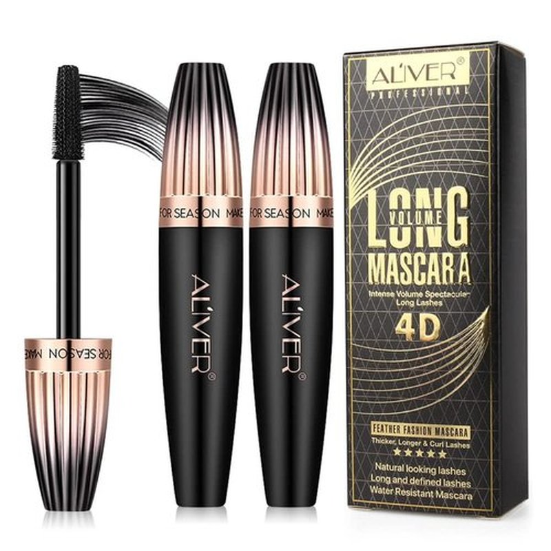 Skiennix 4D Silk Fiber Lash Mascara - Waterproof, Volume & Length, Smudge-Proof, 2 Pack