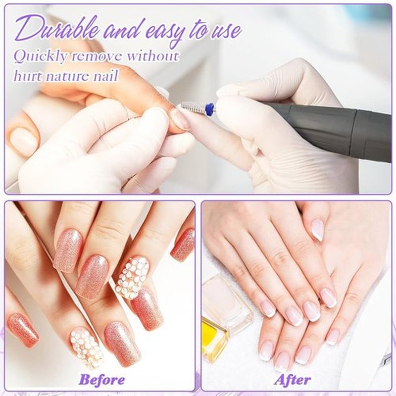 Eyech 5Pcs Nail Drill Bits Set for Acrylic Nails, Multifunctional Tungsten Steel 5 in 1 Nail Polishing Grinding Head Manicure Tool