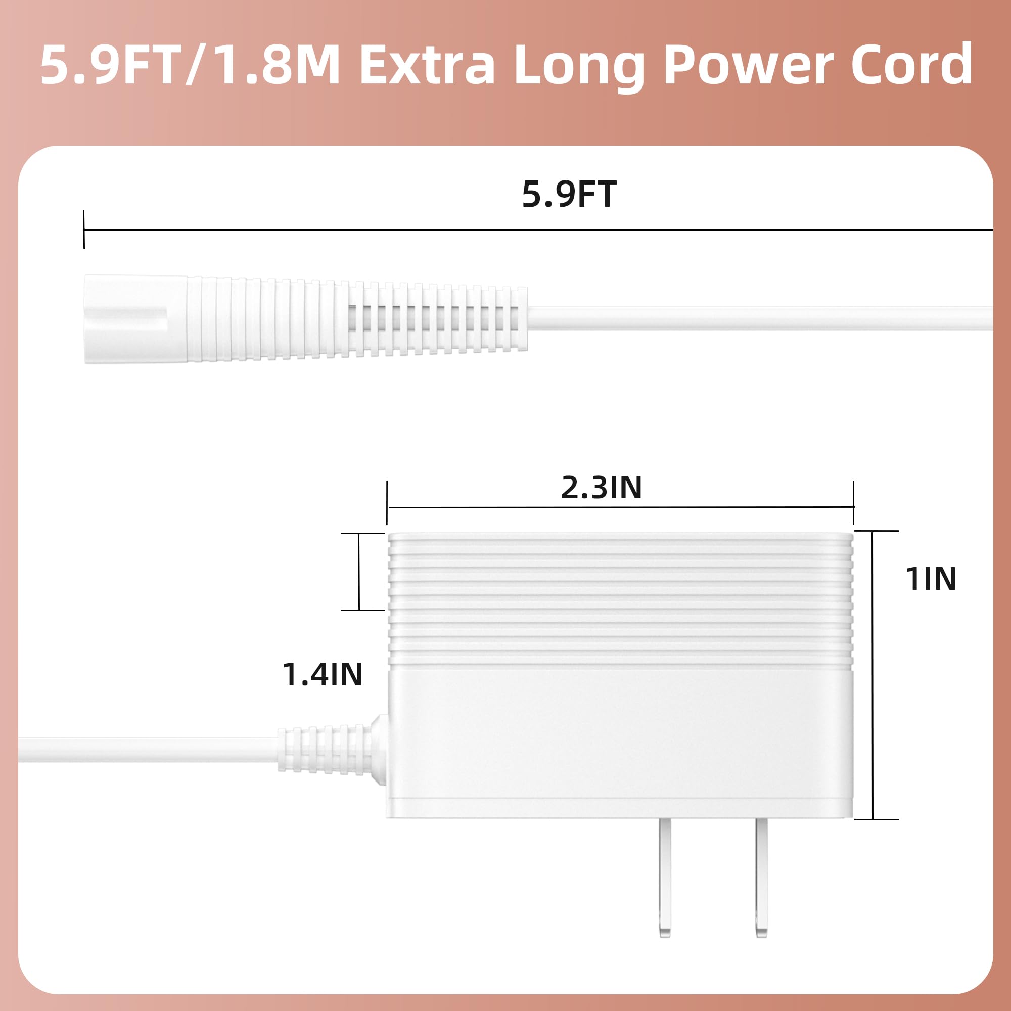 Power Charger Compatible with Braun Epilator Silk 9 9 7 5 9-720 9-300 9-890 9-030 9-880 5-810 5-620 and Face Epilator Facespa Pro 910 911 921 Power Adapter