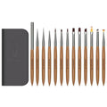 12PCS Nail Art Brushes, YIHUALE Nail Art Design Brushes for Gel Polish, Nail Art Liner Brushes Nail Polish Tool 3D Nail Art Decorations Brush for DIY Manicure Home Salon for Professionals (Yellow)