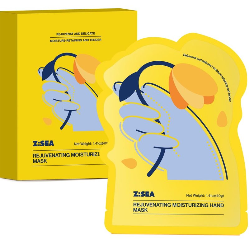 Z:SEA Repairing Hand Masks 5 Pack, Moisturizing Gloves for Dry Hands with Shea Butter, Niacinamide, Meadowfoam Seed Oil, Vitamin E, Repairs & Softens Rough Skin, Reduce Wrinkles & Hangnails