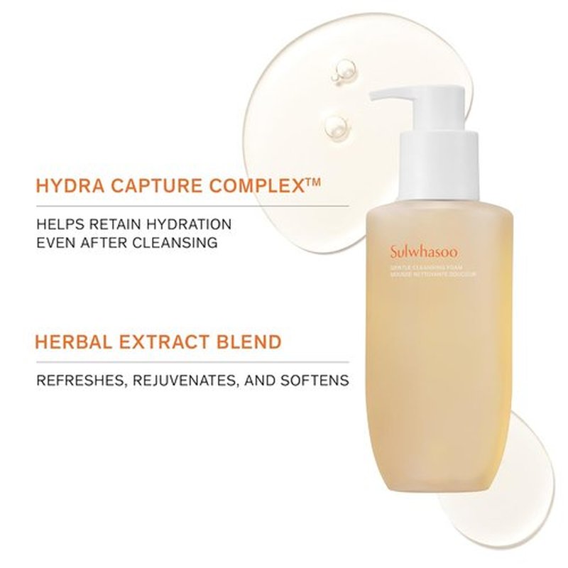 Sulwhasoo Gentle Cleansing Foam - Hydrating Gel-to-Foam Facial Cleanser with Korean Herbal Ingredients | Removes Makeup & Impurities