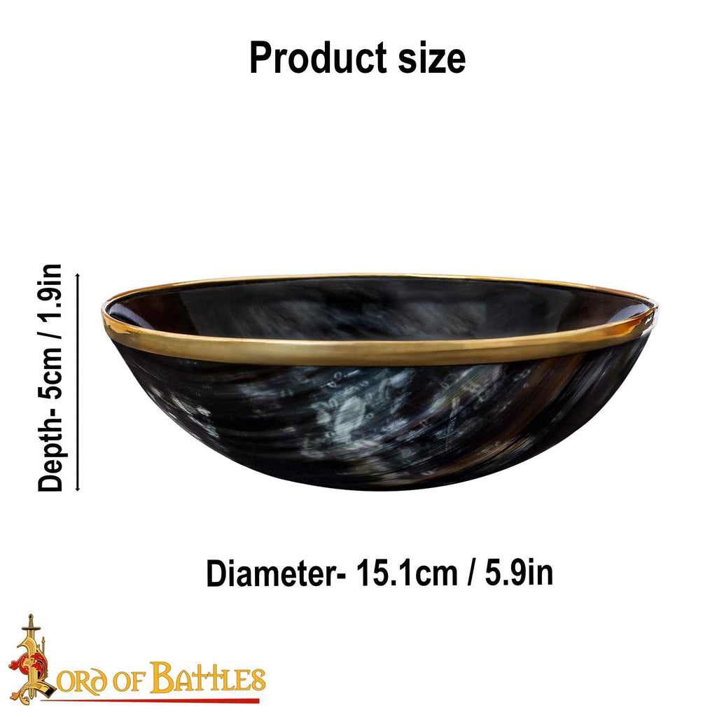 Lord of Battles Horn Shaving Bowl for Men - Genuine Ox Horn Lather Dish for Shaving Soap, Cream & Grooming