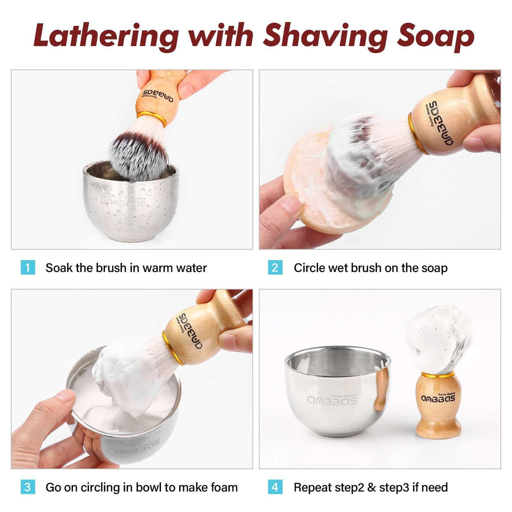 Anbbas 5IN1 Wall Mounted Shaving Brush Set for Men Smooth Shave in Shower