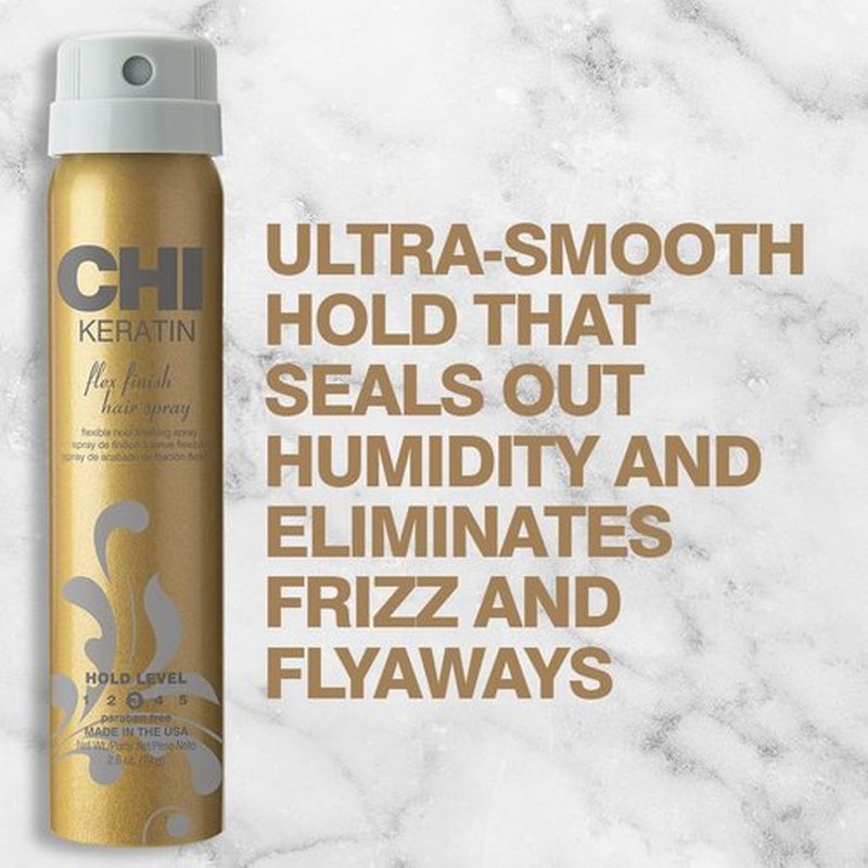CHI Keratin Flex Finish Hair Spray - Lightweight Formula for Smooth Styling & Frizz Control | 2.6 Oz