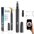 LORESJOY Ear and Nose Hair Trimmer for Men and Women, Visual Nose Hair Trimmer HD Camera, Compatible Android and iOS, USB-C Charging, Travel Trimmer, Dual Edge Blades for Easy Cleansing (Gray)