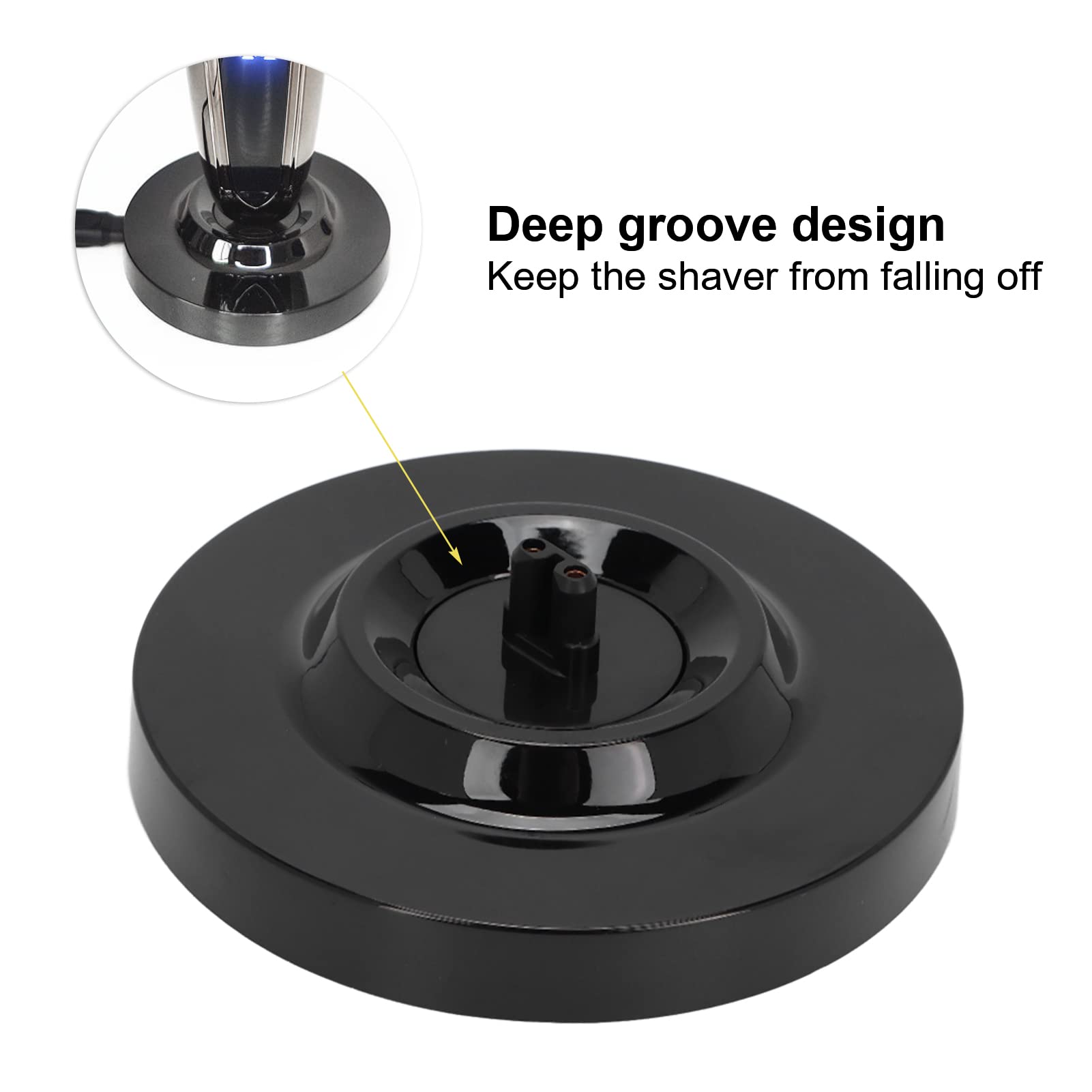 Dioche Electric Shaver Charging Stand Round Shape Men's Electric Shaving Razor Charging Base for s5000 6000 7000 s8000 s9000 Black