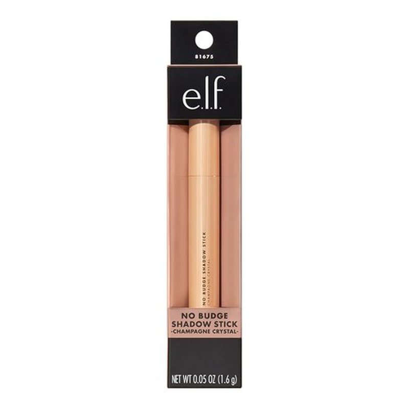 e.l.f. No Budge Shadow Stick - Long-Lasting Cream Eyeshadow in Champagne Crystal | High-Pigment & Vegan
