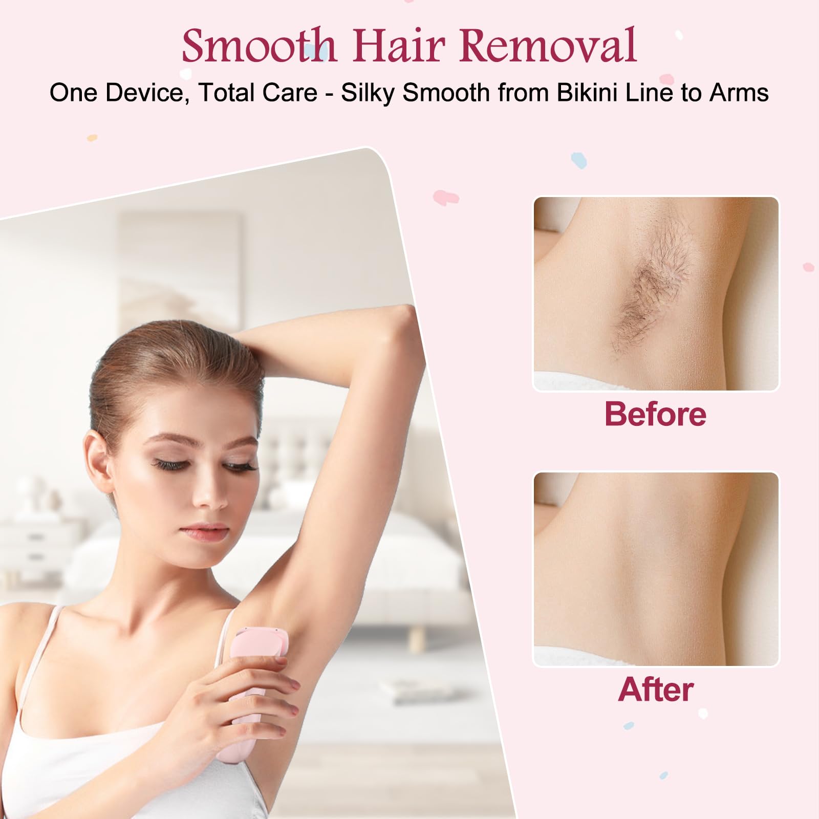 Electric Shaver for Women, SilkGlide Pro 2.0 Electric Razor for Women, Painfree Hair Trimmer with 2 Removable Heads for Sensitive Skin, IPX7 Waterproof, USB Rechargeable, Pink