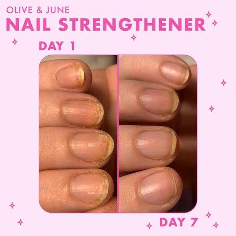 Olive & June Nail Strengthener - Heals Weak, Brittle Nails | Boosts Strength by Up to 77% | Vegan & Cruelty-Free