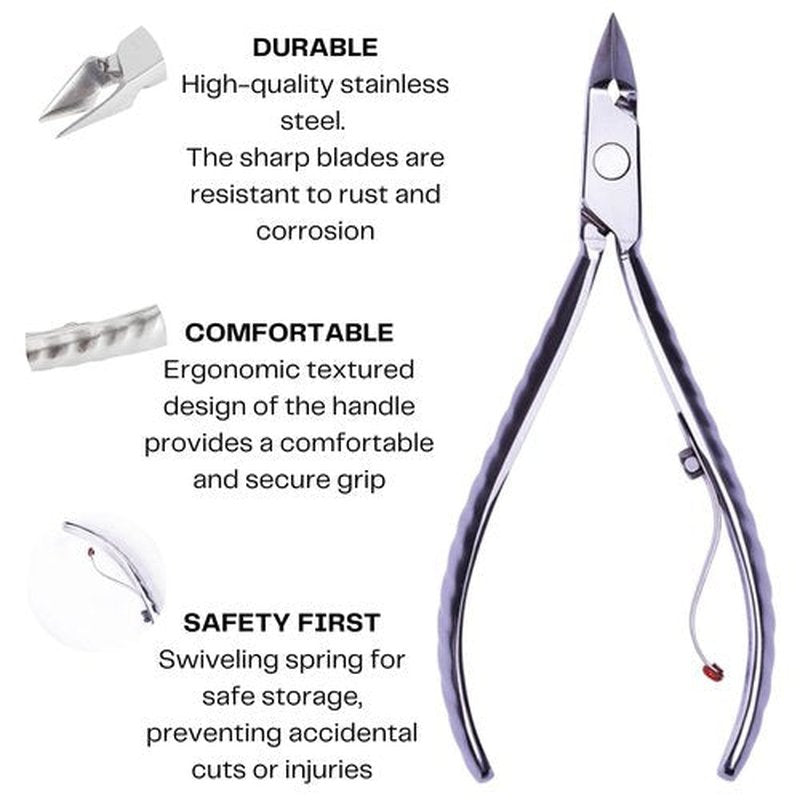 Mundial Nail Care 3-Piece Set | Professional Stainless Steel Cuticle Nippers & Nail Pusher Kit