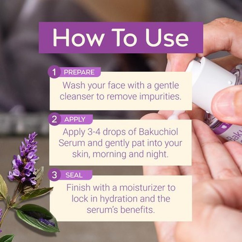 Tree To Tub Bakuchiol Face Serum - Gentle Retinol Alternative Serum for Face with Hyaluronic Acid & Peptides for All Skin Types