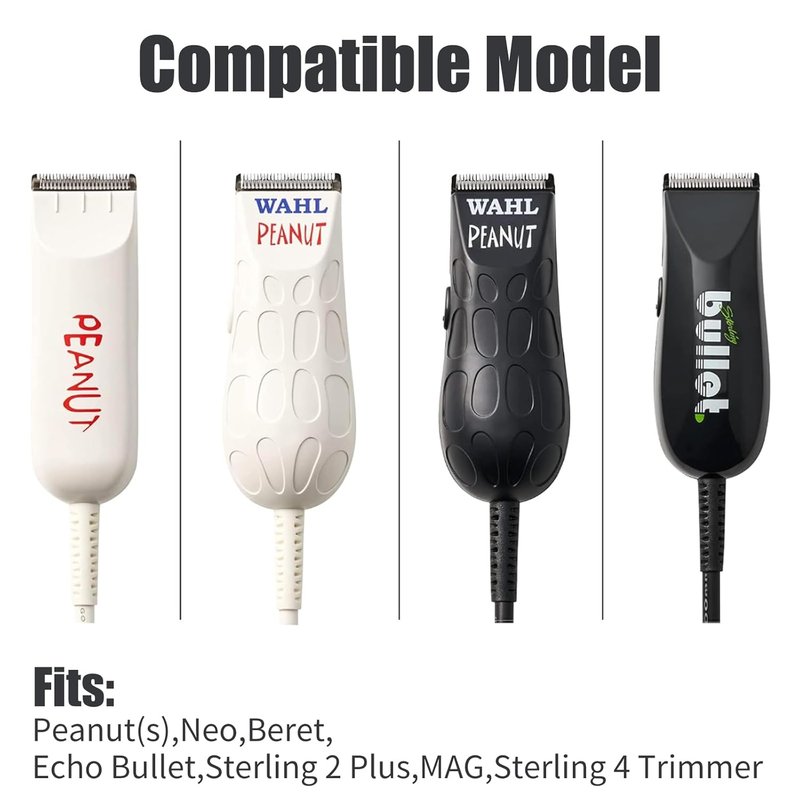 Wahl Peanut Clipper Guards Set - Professional Replacement Guides, 1/8" to 1/2", 4-Piece, White