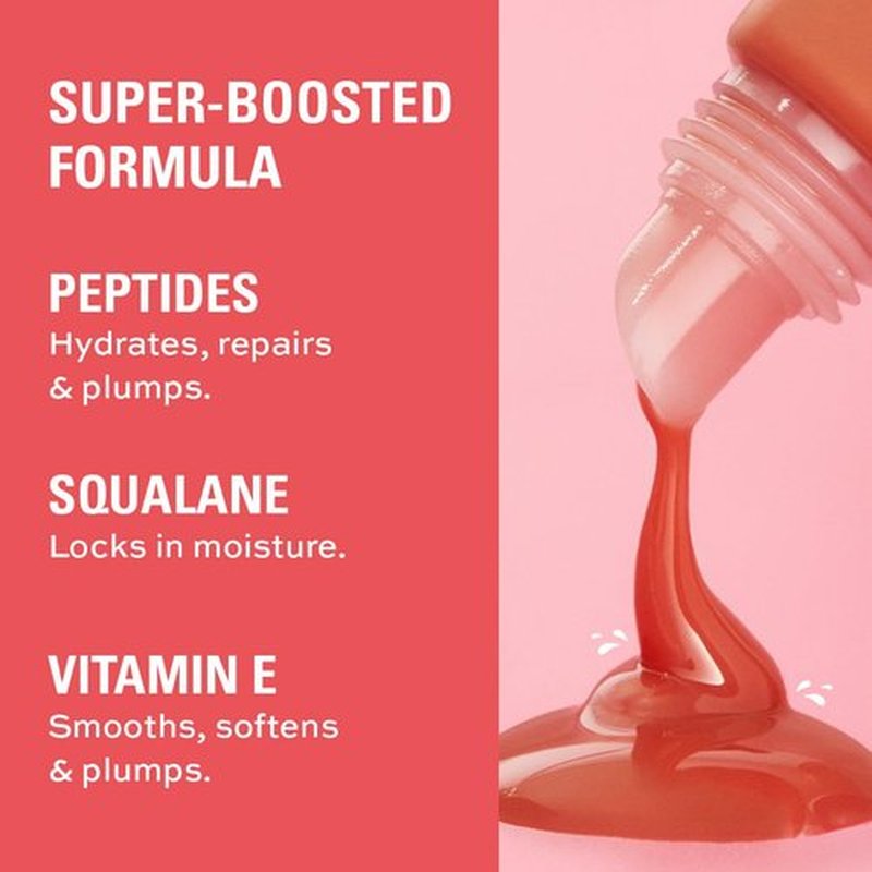 Revolution Juicy Peptide Lip Balm - Hydrating Sheer Tint with Peptides & Vitamin E | Clear Ice, 0.27 fl oz