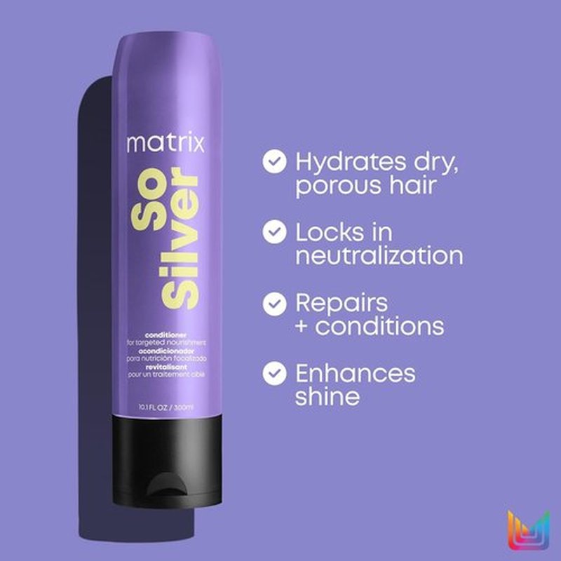 Matrix So Silver Deep Conditioning Conditioner - Repair Dull Blonde & Silver Hair | Vegan, Non-Color Depositing, 8.5 oz