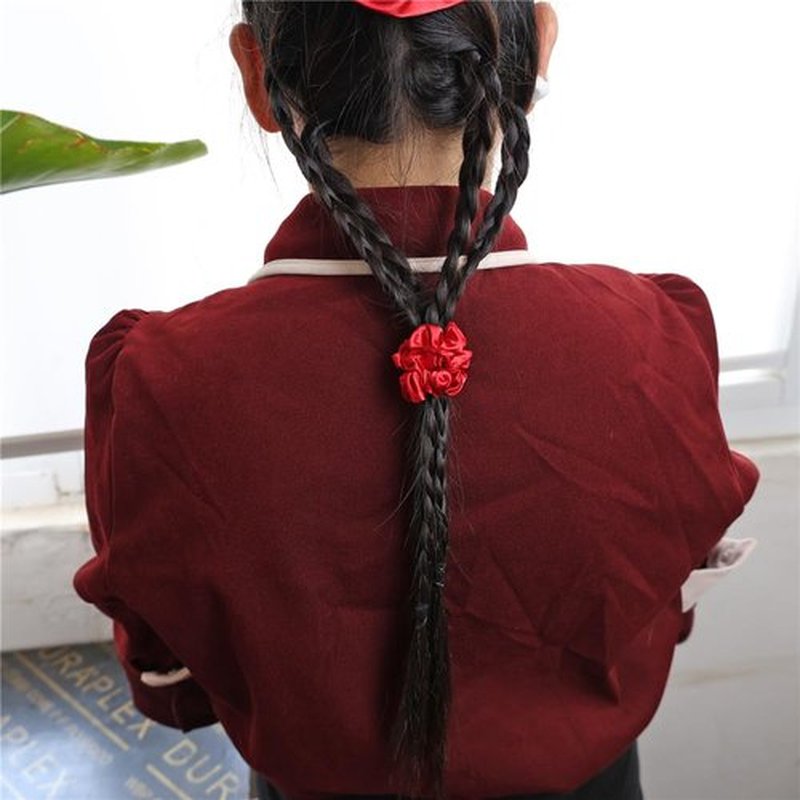 12 Pcs Skinny Satin Silk Scrunchies Hair Ties for Women Girls Bracelets Ponytail Holder Thin Hair Bands Elastic Ropes Hair Bun Accessories (Skinny 12Pcs-Red)